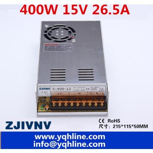 S-400W fonte ac-dc 15V 26.5a industrial switched power supply source for CCTV Camera LED Strip Light CNC 3D Print (S-400-15)