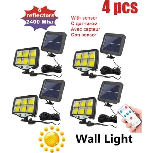 4pcs seperable Solar Street Lights Outdoor Solar Lamp With 3 Mode Waterproof Motion Sensor Security Lighting for Garden Patio Pa