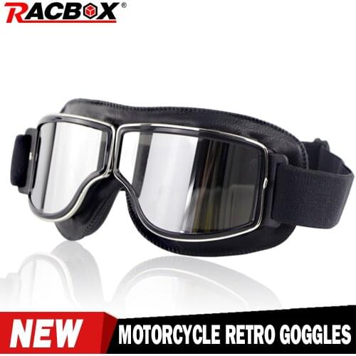 Motorcycle Goggles Universal Motorbike Glasses Helmet Goggles Adjustable ABS PC Leather For Motorcycle Driver Scooter Biker