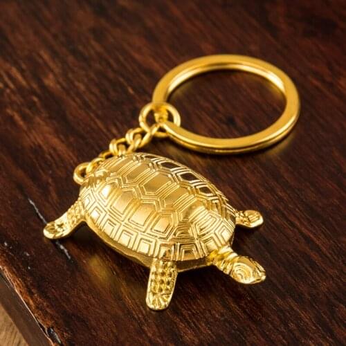 Vintage little tortoise statue keychain pendant home office desk decoration ornaments gift DIY accessories