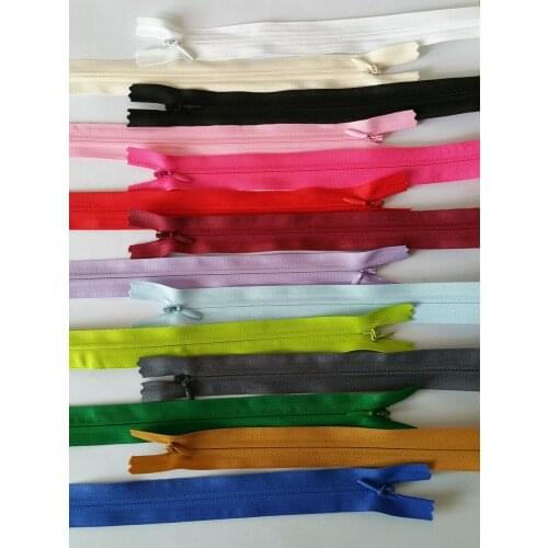 [you can choose the colors] mixed color 14pcs Nylon invisible tape zip diy accessories clothes culottes accessories zipper 50cm