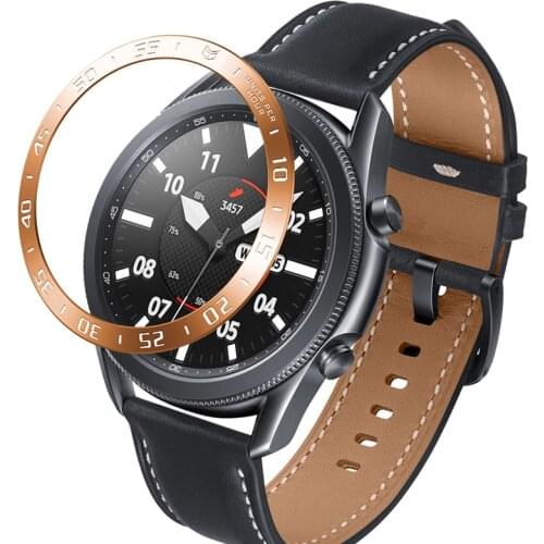 Bezel Ring For Samsung Galaxy Watch 3 45mm protector Case cover Sport Adhesive Metal bumper Accessories Anti-Scratch Cover