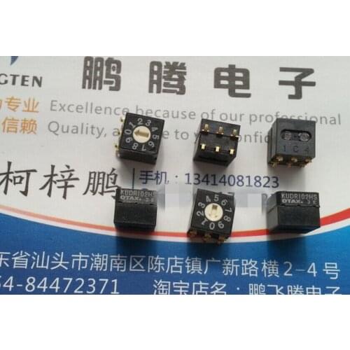 1PCS Original OTAX KUDR102HS rotary dial coding switch 0-9/10 gear 1248C code positive code 3:3