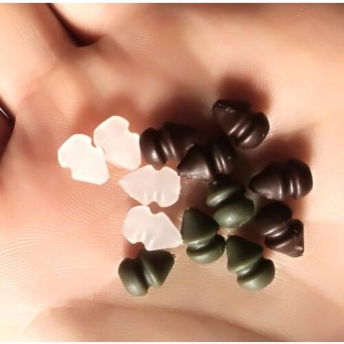 10PCS Wise Tackle Heli / Chod Beads-Rubber accessories in Green,Brown,clear - Carp Fishing Terminal Tackles for Making Carp Rigs