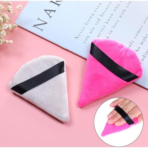 2Pcs Cotton triangle dry powder puff Velvet Powder Cosmetic Puff Beauty Sponge In Wet Foundation Makeup Puff Tools