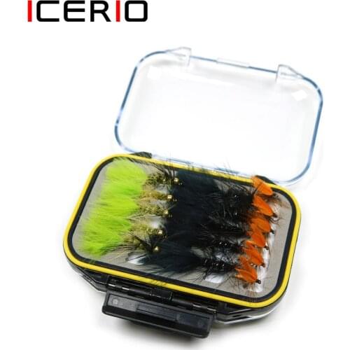 [32pcs/Set] Fly Flies Box Bead Head Wooly Bugger Streamer Fly Trout Fishing Lure Baits