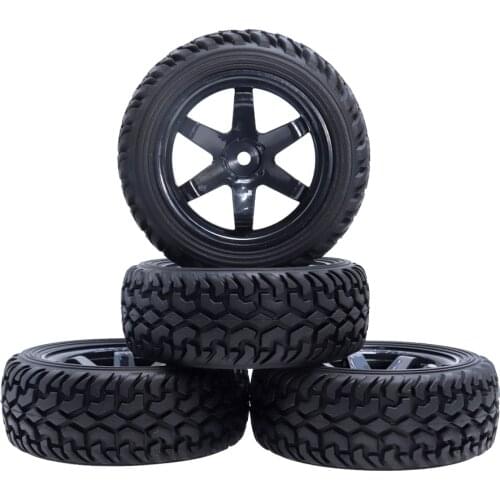 4PCS 1:10 Rally Tires On Road Wheel 75mm Rubber Tyre 12mm Hexagonal for 1/10 RC Traxxas Tamiya HSP HPI Kyosho Axial SCX10 RC4WD