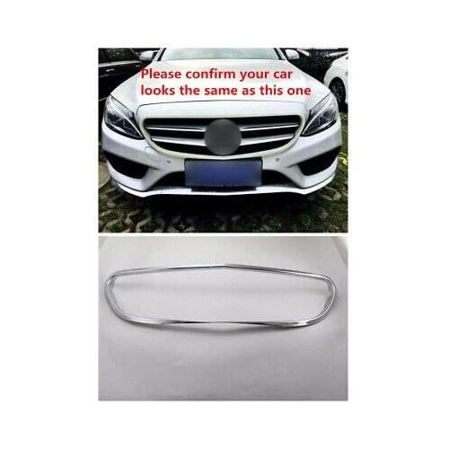 ABS Chrome Front Center Grille Grid Cover For Benz C Class W205 Sedan 2014-2019