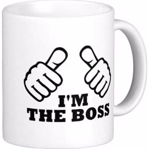 I'M The Boss White Coffee Mugs Tea Mug Customize Gift By LVSURE Ceramic Mug Travel Coffee Mugs