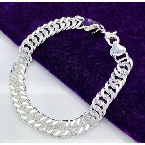 Free Shipping 925 Stamped Silver colorbracelet men and women universal hot gift bracelet