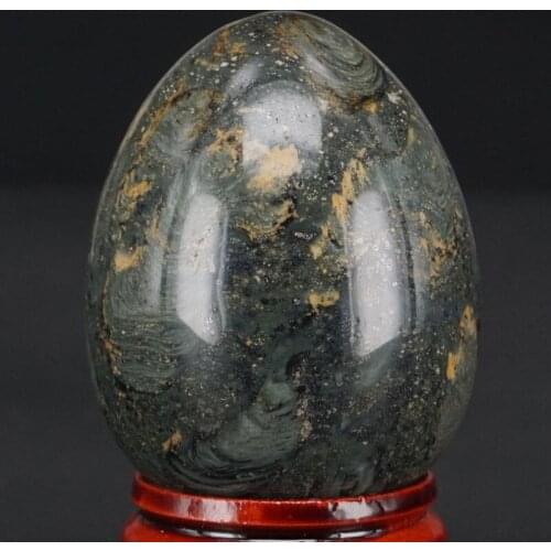 Free Shipping Natural Gemstone 34x44MM Stromatolite Fossil Sphere Crystal Egg Chakra Healing Reiki Carving Crafts With Stand