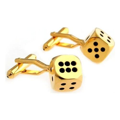 C-MAN Luxury shirt cufflink for mens Gold Dice Brand cuff buttons cuff links High Quality Silvery abotoaduras Jewelry
