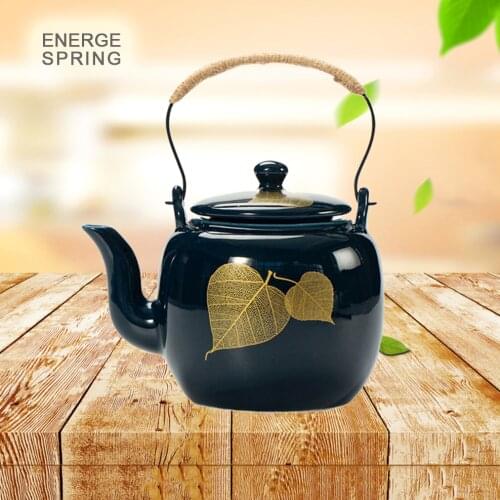 ENERGE SPRING 800ML Tea Kettle Ceramic Handle Pot With Filter Tea Maker Chinese Retro Teapot For Home Ceramic Pot Tea Set
