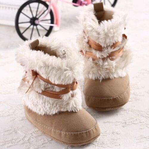 Fleece Boots Toddler Girl Boy Wool Snow Crib Shoes Winter Warm Booties First Walkers New Infants Crochet Knit Baby