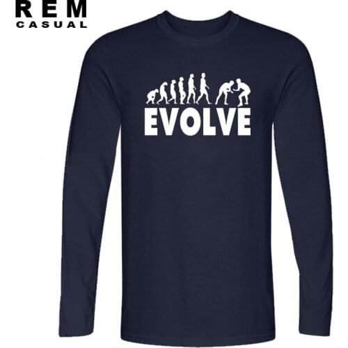 New Brand Quality Evolve Wrestling Evolution School Funny T Shirts O Neck Long sleeve Cotton T-shirts