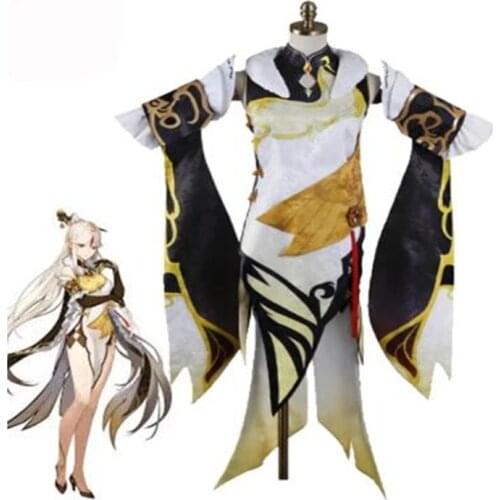 Game Genshin Impact Cosplay Costume Ningguang Venti Keqing Beidou Full Set Dresses Wig Accessories Halloween Party Costumes