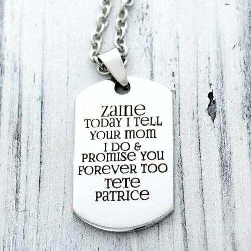 Mumuxing Customized Personalized Necklace Name And Date Customized Personalized Dog Tag Gift Stainless Steel Pendant Necklace