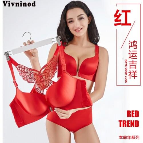 Full cup and 3/4 cup Random combination bra set Large size Lace Lingerie Bra Set Great red seamless Adjusted-Straps ladies bra