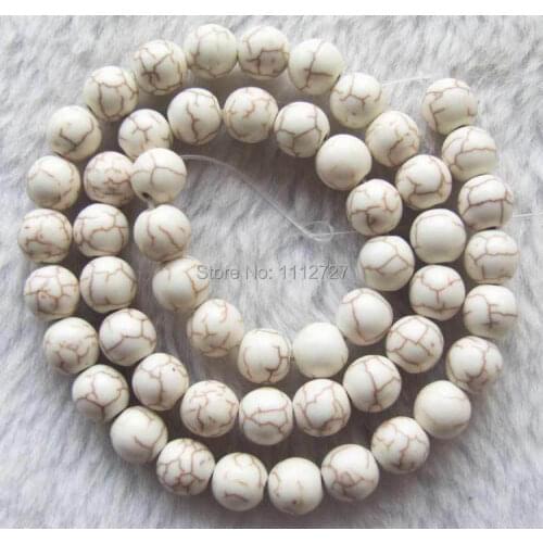 Beautiful Hot Fashion Style DIY 6-12mm 15inch White Howlite Round Beads Hand Made Jewelry Natural Stone GE632 Wholesale Price