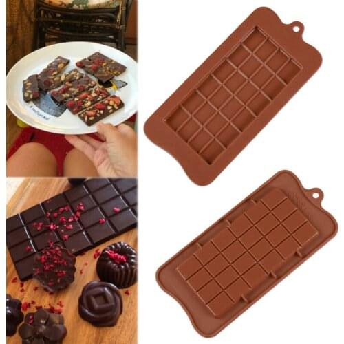 10 Holes Brick Blocks Shaped Rectangular DIY Chocolate Silicone Mold Ice Cube Tray Cake Tools Fondant Moulds Baking Tools