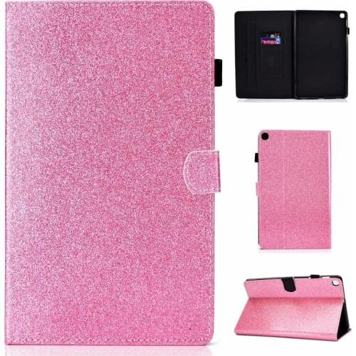 Funda Fashion Glitter PU Leather Casing Dormancy Tablet Shell for Samsung Galaxy Tab S5e Case T720 T725 10.5 Inch 2019 Cover+pen