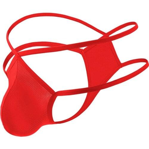 Mens Thongs & G Strings Sexy Men Seamless Penis Pouch Panties Underpants Jockstrap Underwear Men Double Thong Nylon Underpants