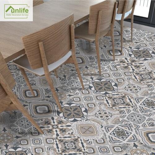 Funlife Black White Gray Floor Stickers Hexagon Peel and Stick Removable Waterproof Anti Oil Tile Sticker for Bathroom Bedroom