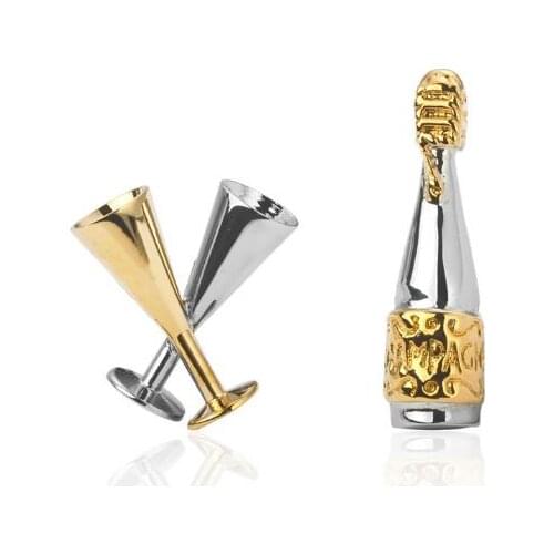 Novelty Gold Silver Drinking Bottle & Cup Design Cufflinks Cuff Links Cufflinks Buttons Mens Gift Fashion Jewelry 20Pairs/lot