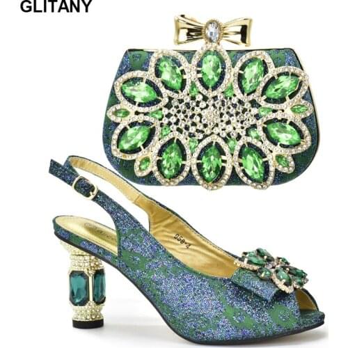 Orange Color African Shoe and Bag Set Matching Italian Shoe and Bag Set Nigerian Shoes Italy High Heels Women Wedding Shoes