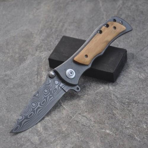 New Folding Blade Knife High Hardnes Wood Handle Survival Knife Pocket Hunting Camping Knife Tactical Knives Outdoor EDC Tools