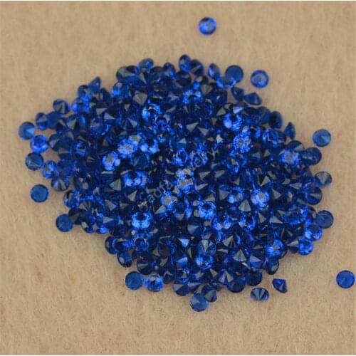 Wholesale Price 0.8~3.0mm Small Round Shape 114# Deep Blue Spinel Lab created Spinel Loose Stone Gems For Jewelry Wax setting