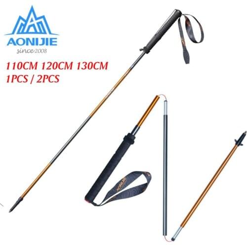 AONIJIE E4101 1PCS/2PCS Folding Ultralight Quick Lock Trekking Poles Hiking Pole Race Running Outdoor Walking Stick Carbon Fiber