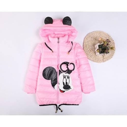 Sale 2-7Yrs Baby Girls Jacket Minnie coat Children clothes down cotton girls winter coat hooded jacket for girl