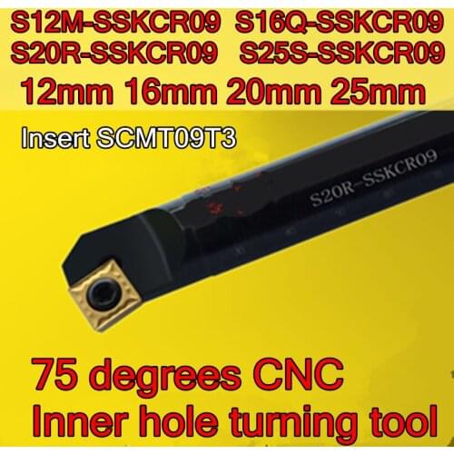 S12M-SSKCR09 S16Q-SSKCR09 S20R-SSKCR09 S25S-SSKCR09 insert SCMT09T3.. 75 degrees CNC Inner hole turning tool Free shipping