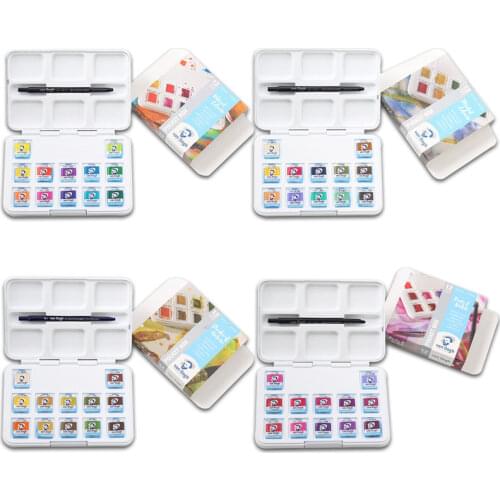 Van Gogh solid watercolor paint set pink purple series metallic color series acuarelas art supplies school supplies