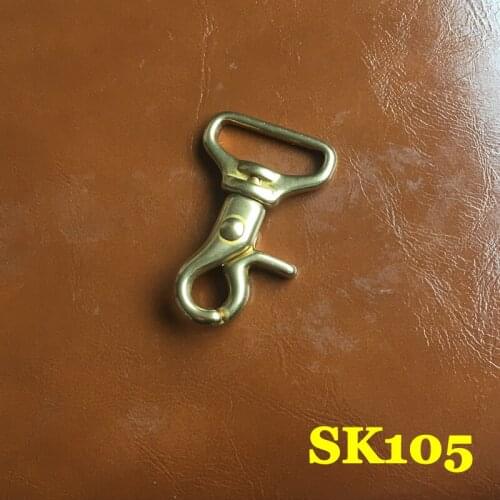 SK105) 2pc Solid Brass Spring Snap Hook Swivel Clasp Key Ring Chain Hardware Japan-Type-5