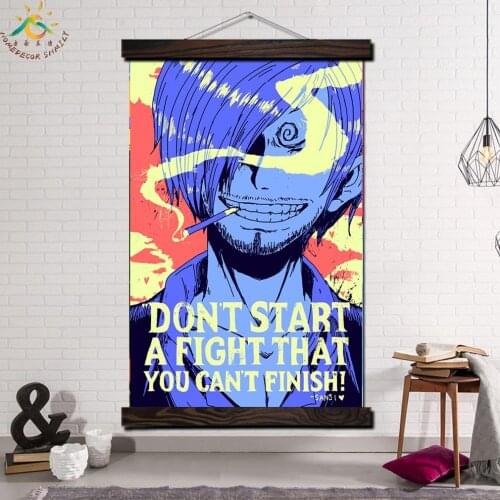 Anime One Piece SANJI Modern Wall Art Print Pop Picture And Poster Frame Hanging Scroll Canvas Painting Canvas Poster Home Decor