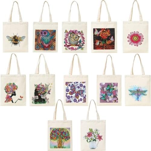 DIY Diamond Painting Handbag Tote Bag Diamond Art Painting Reusable Durable Diamond Embroidery Kit Shopping Bag Cross Stitch New