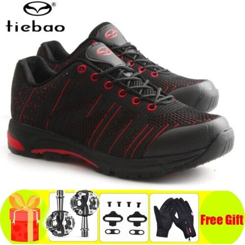 Tiebao Leisure Cycling Shoes Sapatilha Ciclismo Mtb Mountain Bike Bicycle Self-locking Non-slip Breathable Bike Sneakers Shoes