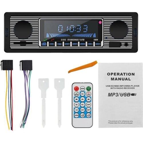 Bluetooth Vintage Car Radio MP3 Player Stereo USB AUX Classic Car Stereo Audio 12V