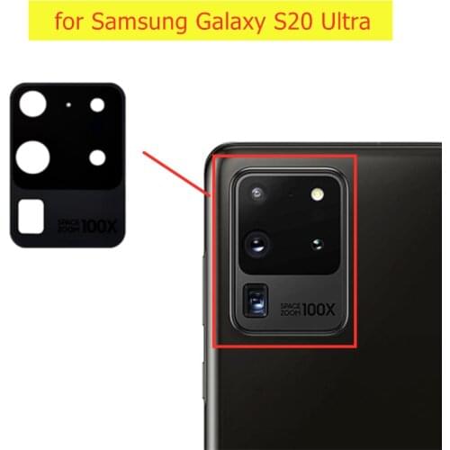 2pcs for Samsung Galaxy S20 Ultra Back Camera Glass Lens Main Rear Camera Lens with Glue Repair Spare Parts