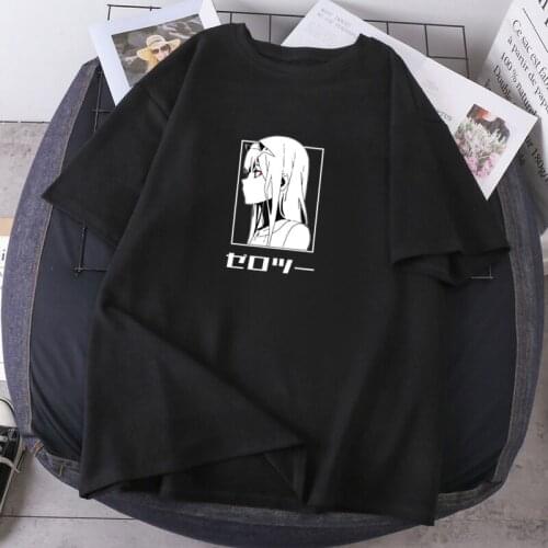Zero Two Printing Woman T-shirts Fashion Summer Japan Darling In The Franxx O-neck Oversized Tees Casual Hip Hop Female Clothing