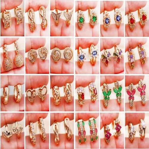 New Luxury Bohemian Earrings For Womens earrings Jewelry Style Hoop Earrings Color Mix Zircon Gold Circle wedding Gift