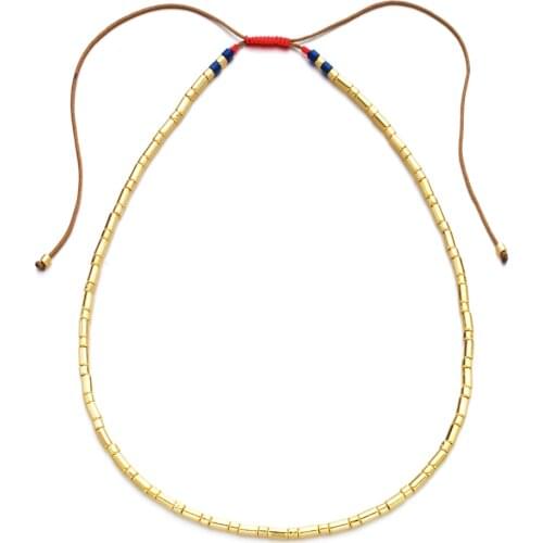 ZMZY Boho Beaded Choker Multicolor Enamel Beads Bohemian Women Beach Chokers Necklaces Beach Jewelry Gifts Choker Necklace