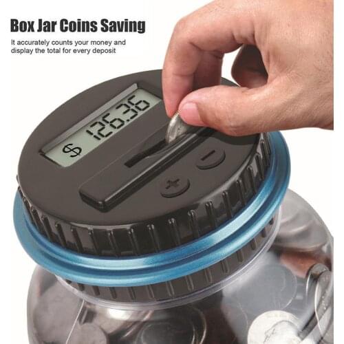 1.8L Piggy Bank Counter Coin Electronic Digital LCD Counting Coin Money Saving Box Jar Coins Storage Box For USD EURO GBP Money