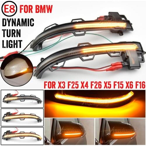 2pcs Flowing Water Blinker Side Mirror Flashing Light LED Dynamic Turn Signal Light For BMW X5 F15 2013-2018