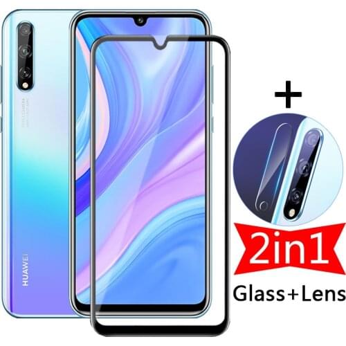 2in1 Full Cover Screen Protective Glass for Huawei Y8p Y 8 P Tempered Glas Film + HD Camera Lens Protector On wuawei 8P huawai
