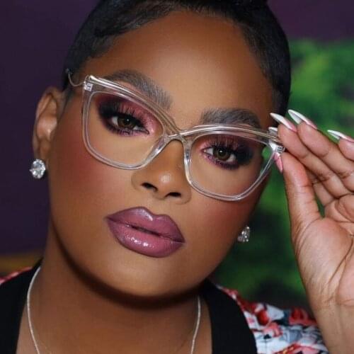 2021 New Fashion Oversized Cat Eye Glasses Frame Women Brand Optical Anti-blue Eyeglasses Female Oculos Feminino Spectacles