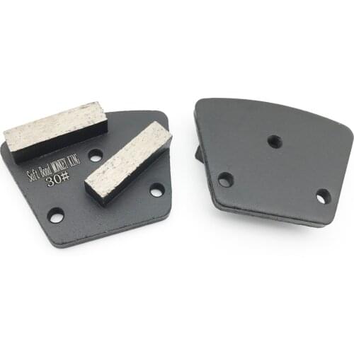 3 pieces double segments Traps Floor Shoe Trapezoid Metal Diamond Concrete Grinding Disc Pad grit 30 soft bond