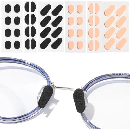 4Pairs Nose Pads Soft Foam Adhesive Anti-Slip Silicone Eyeglass Black Nude EVA Nose Pads Stick On for Glasses Eyeglasses